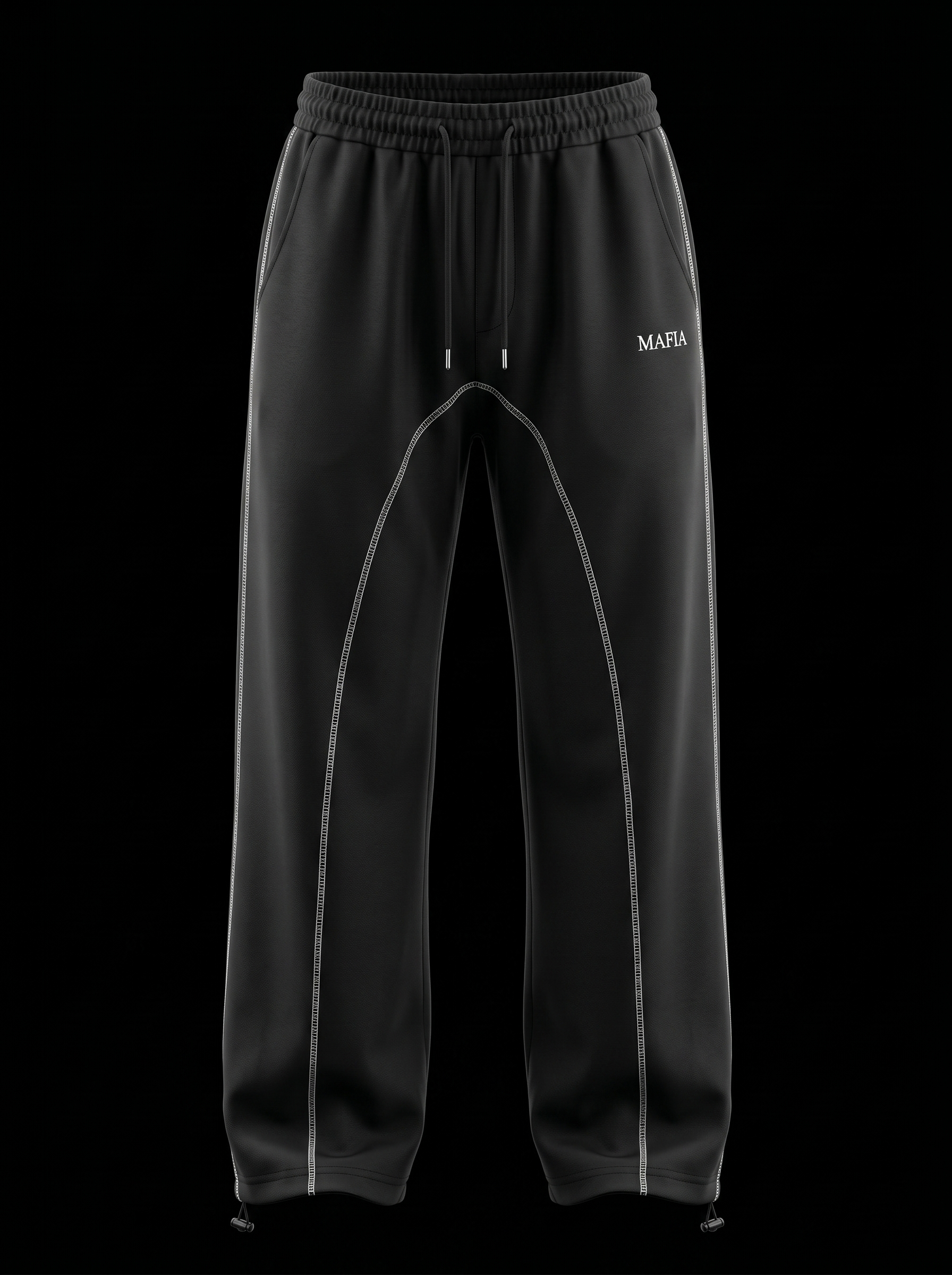 Black Straped Wide Leg Pant