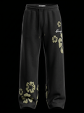 Black Flower Wide Leg Pant